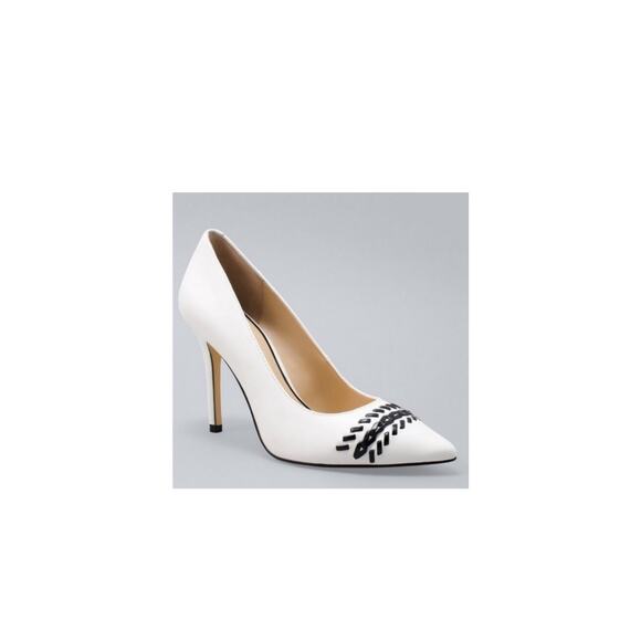 White House Black Market WHBM 4" Heels Stiletto Whipstitch Pattern Size 9 - Picture 4 of 13